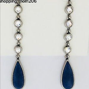 Lia Sophia Genuine Blue Lapis and crystal drop earrings
